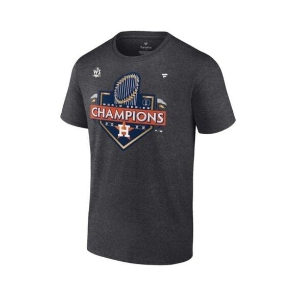 Men's Fanatics Charcoal Houston Astros 2022 World Series Champion T-shirt 7 0479 - Picture 1 of 6